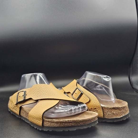 Shoes - Birkenstock Birki's  Dijon  Crisscross Slide Sandals